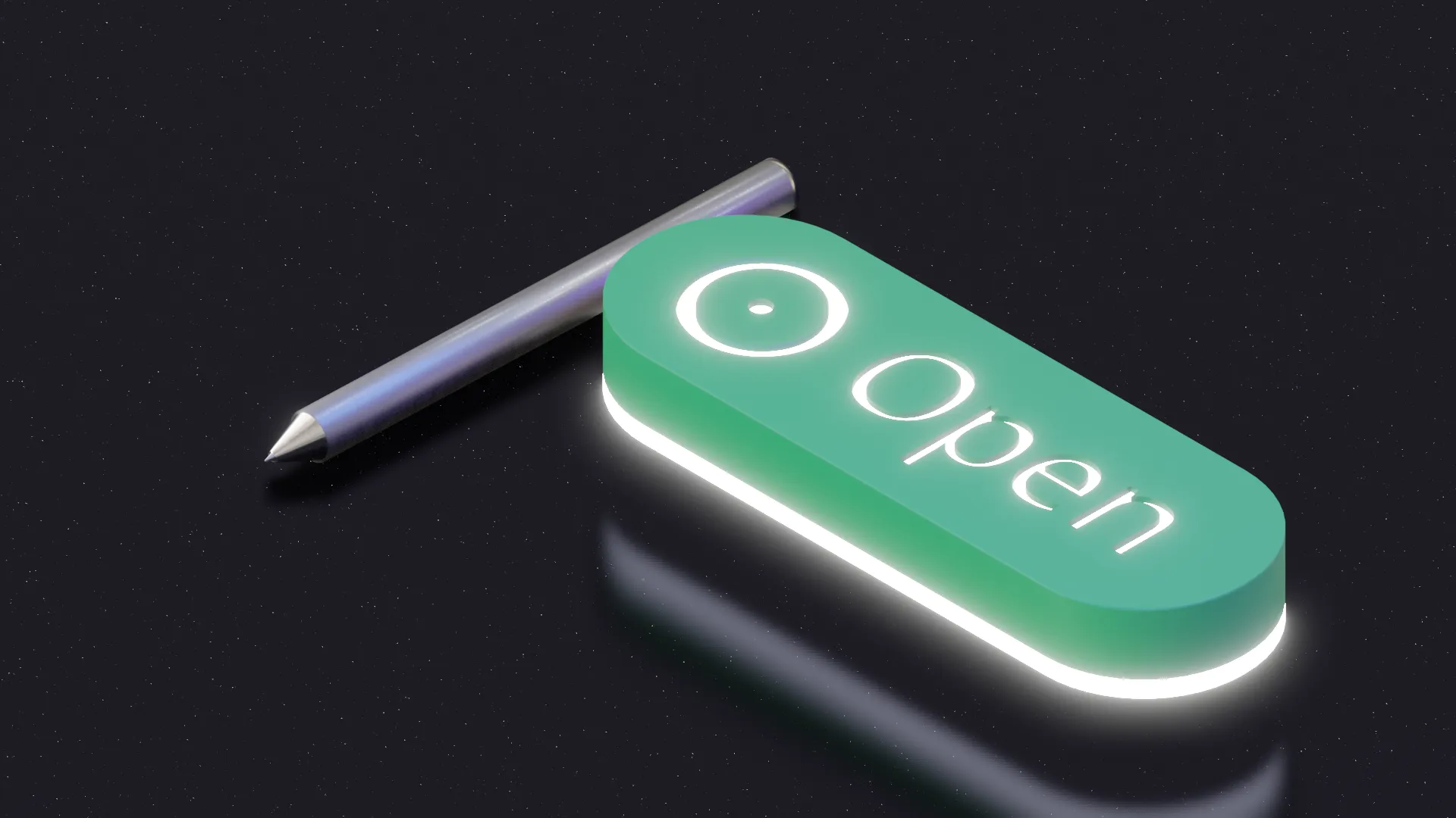3D render by TechSquidTV of a metal pen next to the open GitHub issue symbol.